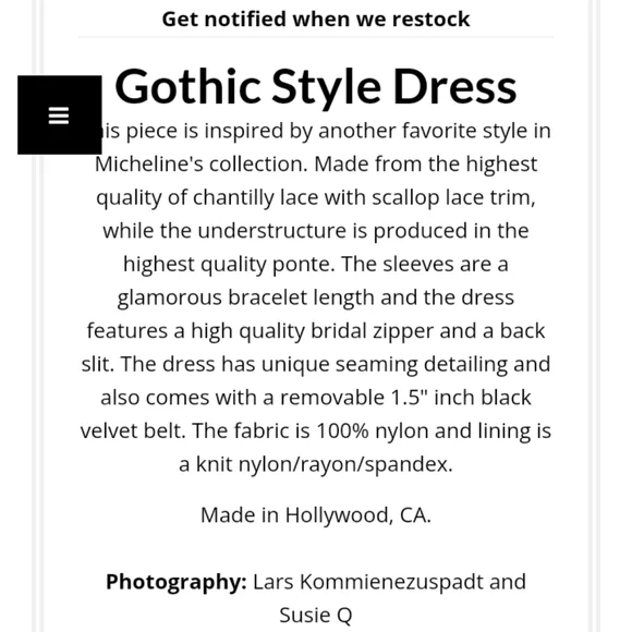 SOLD - La Femme en noir large La Dentelle dress - Picture 9 of 9